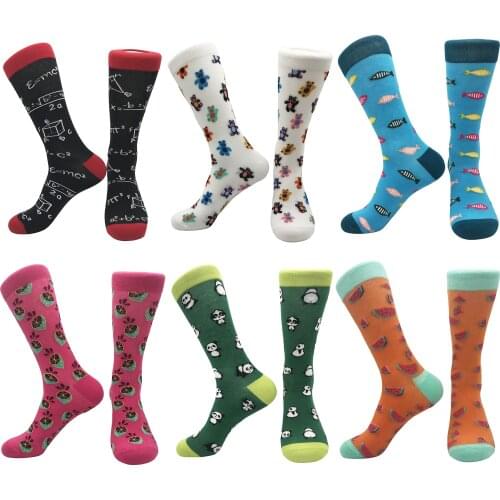 2021 New cotton mens socks cool colorful fun skateboarding street couple womens socks unisex tube socks