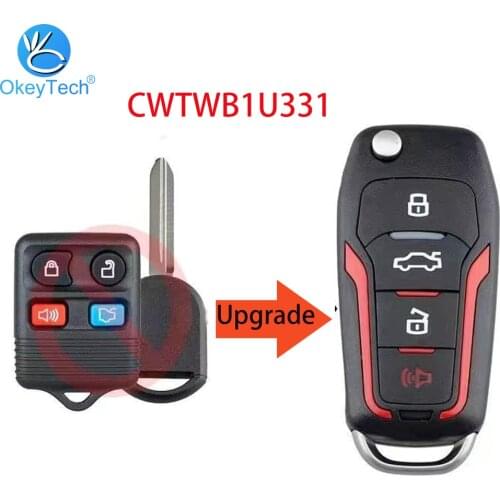 OkeyTech CWTWB1U331 Upgraded 4D63 Chip 315 Mhz Smart Car Key for Ford Explorer Focus Edge Escape Ranger Mustang Flex for Mercury