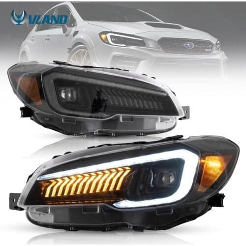 VLAND Full LED Headlights Head Light Lamp 2015 2016-UP With Sequential & Welcome Breathing DRL Lights For Subaru Impreza WRX VA