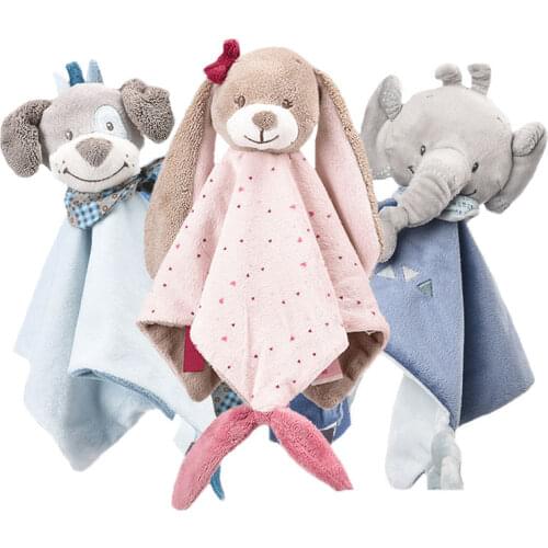 Bunny Plush Baby Comforter Toys 0 12 Months Cute Stuffed Baby Toys Soft Appease Towel Toys For Sleeping Animals Stuffed Toys
