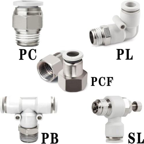 Pneumatic quick coupling PC PL SL PB external thread PCF internal thread hose quick coupling 1/4" 1/8" 3/8" 1/2" 01 02 03 04