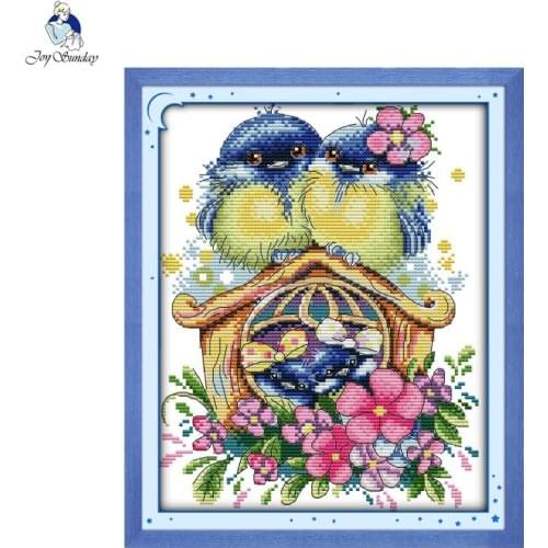 Little Bird Family Warm Home Cross Stitch Kits Aida 14CT 11CT Embroidery Kit DIY Needle and Sewing Set Home Decoration Painting