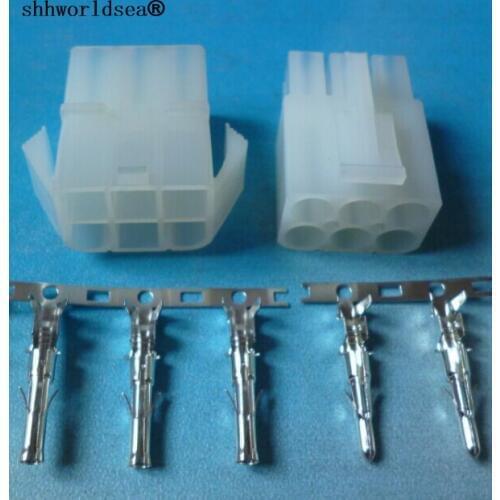 Shhworldsea 10sets L6.2-6P 6 port 6 pin Terminal 6.2mm pitch Electrical wire Connector Kits Male Female jack plug for Car