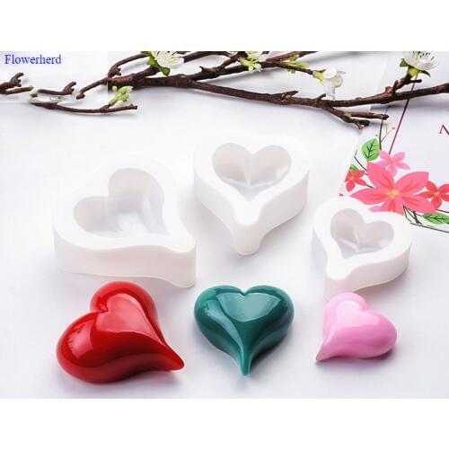 DIY Material Long Tail Heart Shaped Silicone Mould Long Tail Love Heart Mirror Silicone Mould Handmade Soap Mold Cake Decors