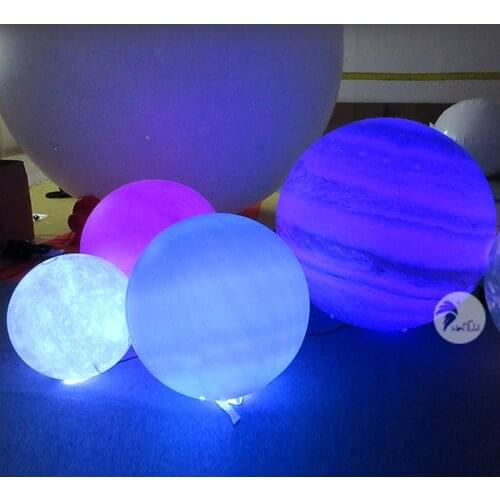 Solar System 9 Big Planet LED Lights PVC Sealing Material Inflatable Balloons