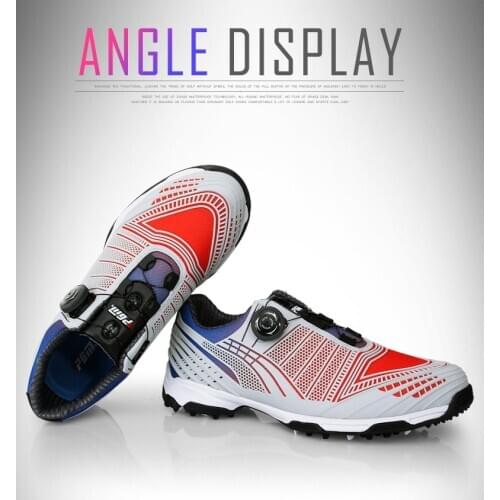 PGM mens Golf shoes sports casual shoes rotary shoe buckle non-slip Wear-resistant waterproof mens shoes gradient 4 colors