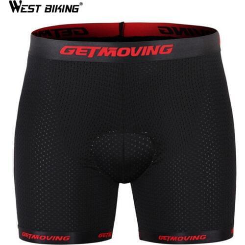 GETMOVING 3D Gel Pads Bike Underwear Bamboo Fiber Antibacteria Bicycle Shorts Under Clothing MTB Cycling Underwear Bike Shorts