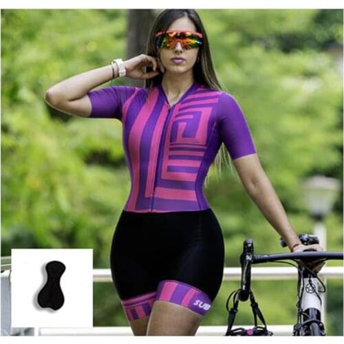 Female Clothing With Free Shipping Lycra Elastic Tights MTB Summer Autumn Woman Outfit Cycling Red Blue Womens Cycling Jumpsuit