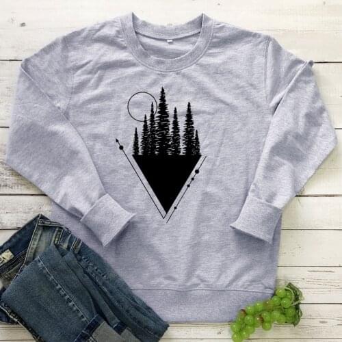 Forest Adventure Camping Sweatshirt Minimalist Wild Life Graphic Pullovers Fashion Women Long Sleeve Wanderlust Sweatshirts