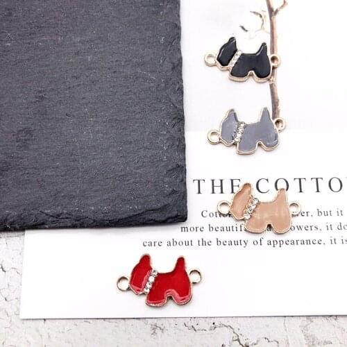 10pcs High Quality Fashion Enamels Charms Gift Multicolor Puppy Alloy Pendant Bracelet Necklace Jewelry Accessories DIY Crafts