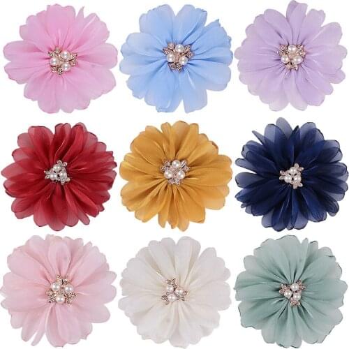 100pcs Pet Dog Flower Collar Charms Rhinestone Removable Cat Dog Bowties Collar Pet Dog Accessories