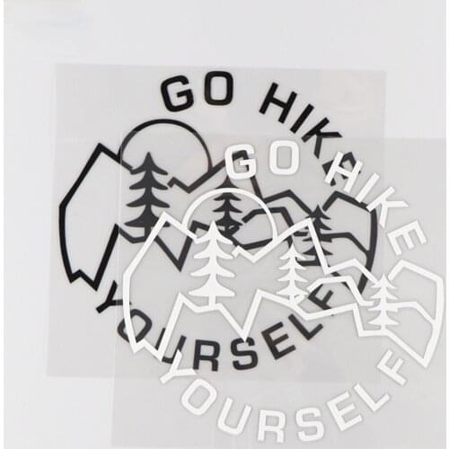 14.8*13.9CM GO HIKE YOURSELF Vinyl Decal Car Sticker Word Decor Cartoon Style