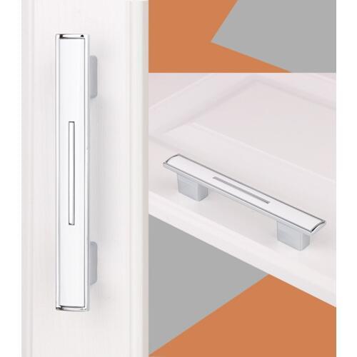 256mm long size modern fashion solid top quality silver white kitchen cabinet wardrobe door handles chrome drawer dresser knobs