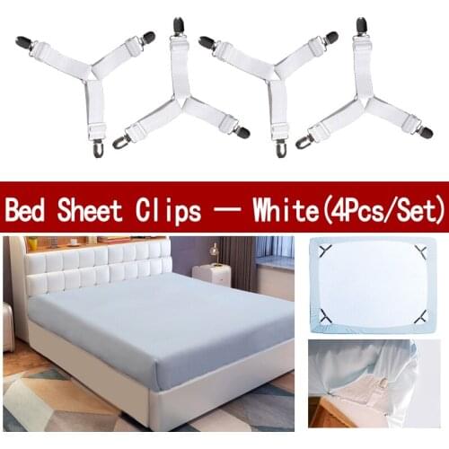 4Pcs/set Elastic Bed Sheet Holder Belt Fastener Bed Sheet Clips Home Textiles Bed Clip Mattress Blankets Bed Holder Gadgets