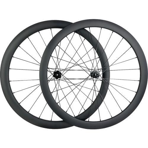 1400g 700c 42mm asymmetric road disc carbon wheels TUBELESS TAPELESS center lock wheelset UD 3K 12K Twill 12X100 15X100 12X142
