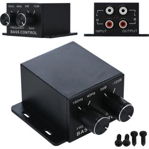 Mayitr Car Universal Amplifier Bass Controller RCA Gain Level Control Amplifers Volume Adjustment Equalizer 150Hz-40Hz