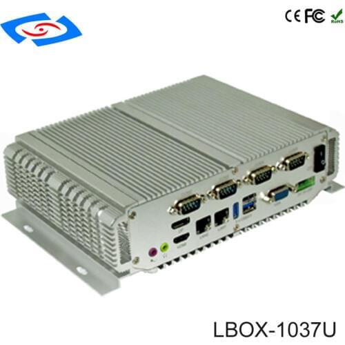 Fanless Mini PC Industrial Computer With USB 3.0 Dual Gigabit LAN 4 COM HDMI Intel Core I5-3317U I7-3517U Windows 10 Linux