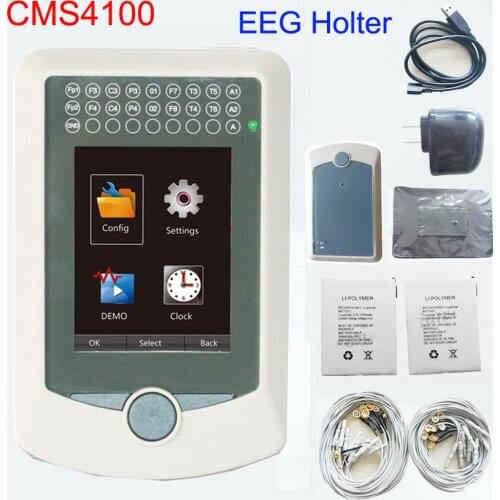 CMS4100 Dynamic EEG Holter 24 hours Record 16-Channel Brain Electric Activity System EEG machine + Analysis Software