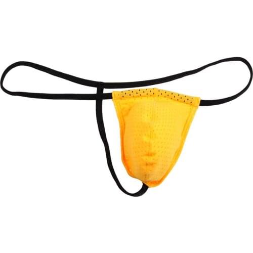 Breathable Mesh Holes Sexy Bikini Underwear Mens Thongs and g Strings Elastic Male Thong Gay Underwear Men Underpants Tanga