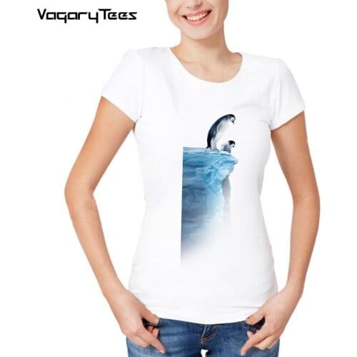 Harajuku cartoon Brave Penguin Art T-Shirt Summer fashion Women t-shirt hipster ladies Tops high quality casual maiden Tees