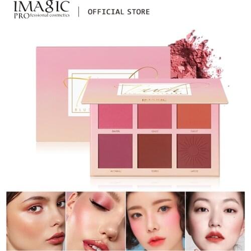 IMAGIC 6 color blush makeup single blush cheek nude color natural lasting powder blush lasting makeup cosmetics