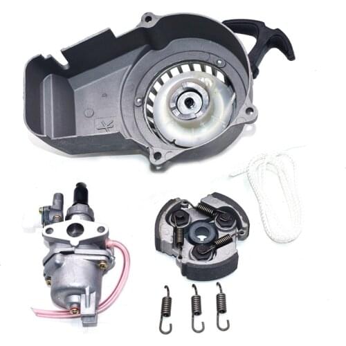 Carburetors with Start Flip Clutch Pad for 2 Carrera 47cc 49cc Pocket Bike ATV