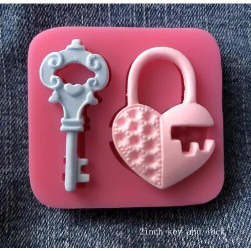 Loving Heart Lock Key Silicone Mold for DIY Chocolate Candy Cake Decoration Plaster Ornaments Fondant Mould Kitchenware Baking