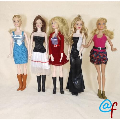 N38F 1-set Doll Skirt Night Party Clothes Girl DIY for 1/6 OOAK Beauty Dolls Dress A Brand Head As Gift If 3sets or More