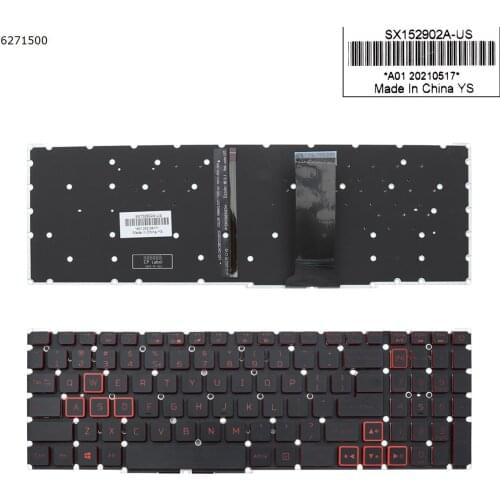 US QWERTY New Keyboard For Acer Nitro 5 AN515-54 AN515-43 AN517-51 AN715-51 Laptop Red Backlit