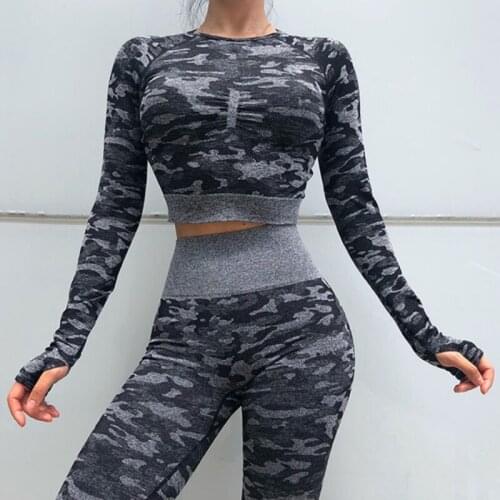 New 2 Piece Seamless Gym Clothing Yoga Set Fitness Workout Sets Yoga Out fits For Women Athletic Legging Womens Sportswear suit
