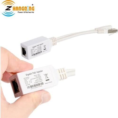 Single Port Gigabit PoE Injector Cable 12-56V Power working with LED Light indicator For Access Points, Routers, IP cameras