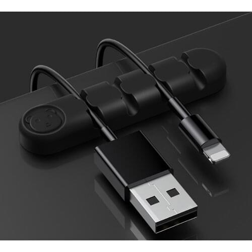 ​ Cable Organizer Silicone USB Cable Winder Desktop Tidy Management Clips Cable Holder for Mouse Headphone Wire Home Storage