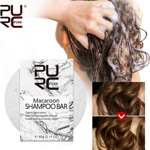 PURC Organic Natural Macaroon Shampoo Bar Handmade Cold Processed Dry Shampoo Soap Solid Shampoo Bar Hair shampoo