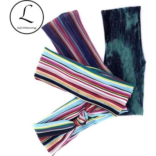 Women Multi-color Ribbed headbands New 2020 customized hairbands For ladies Hair Accessories Summer Head wrap Dropshipping