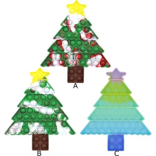 Rainbow Christmas Tree Shaped Decompression Push Bubble Sensory Autism Relief Stress Toys Adult Children Anti Stress Toys#22