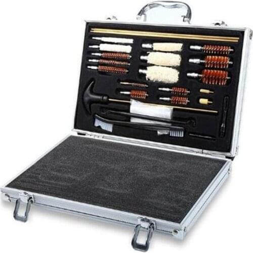 Sale 24pcs Gun Cleaning Kit Alloy Box Set Gun Brush Tool for Pistol Hunting Rifle Shotgun Firearm Cleaner Hunting Accessories