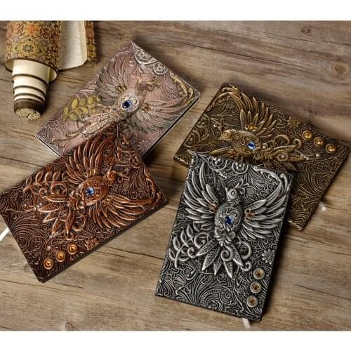 Retro Embossed Phoenix Leather Diary Photo Album Journal Vintage Art Notepad Calendar Notebook Business Travel Magic Book Gifts