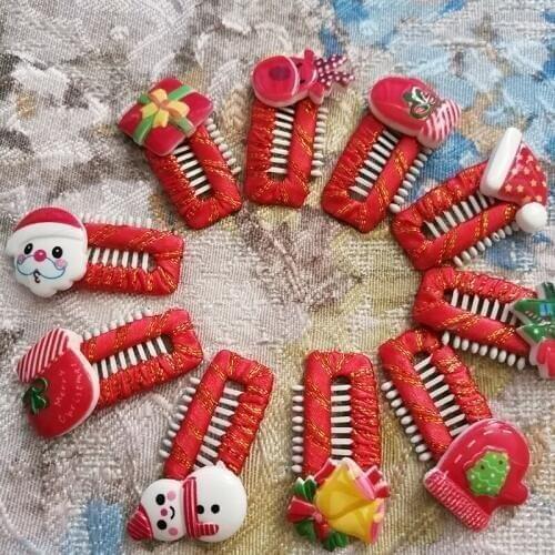 Christmas Pet Hair Accessories BB Snowman Clips Pet Dog Hair Bows Alloy clip Christmas Pet Dog Grooming Products 20pcs