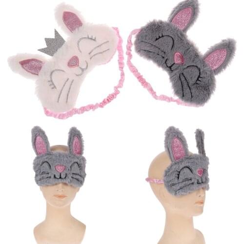 Cartoon Travel Rest Eye Shade Band Eye Patch Blindfold Sleep Aid Eyepatch Sleep Eye Mask Cute Plush Eye Cover Kid Sleeping Mask