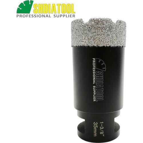 SHDIATOOL 1pc 5/8-11 Thread Dia 1-3/8"/35mm Vacuum Brazed Diamond Dry Drilling Bits Core Bits Hole Saw Marbel Tile Drill Bit