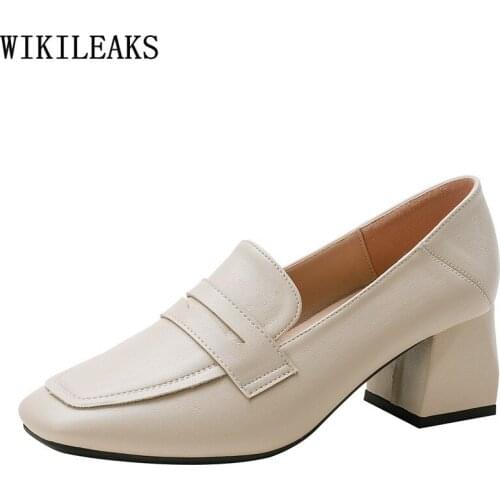 Pumps Women Shoes Square Toe Heels Shoes for Women 2021 High Heels Wedding Shoes for Women Bride Block Heels Zapatos De Mujer