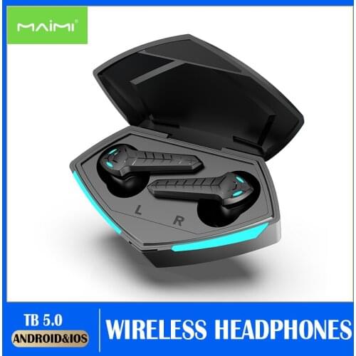 TWS Wireless Headphones Bluetooth V5.0 Earphones Ear-hook Sports Waterproof Headset Deep Bass Stereo Earplugs NO Delay With Mic