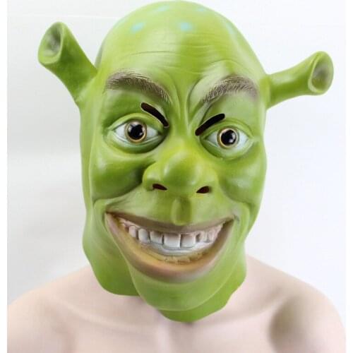 Green Shrek Latex Masks Movie Cosplay Prop Adult Animal Party Mask For Halloween Party Costume Fancy Dress Ball
