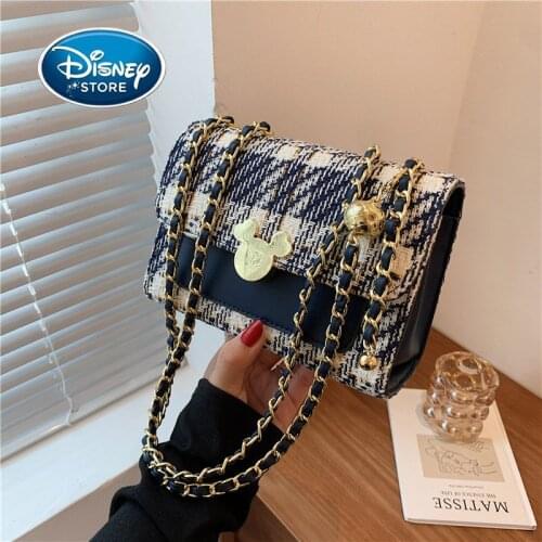 Disney Mickey Women Chain Shoulder Messenger Bags Canvas Underarm Mobile Phone Storage Bag Brand Shoulder Totes Bag Girl Handbag