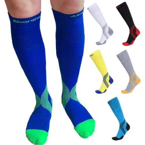 1 Pair Professional Long Compression Socks For Running Football Hiking Marathon Men Women Soccer Sock Outdoor White Sports Socks
