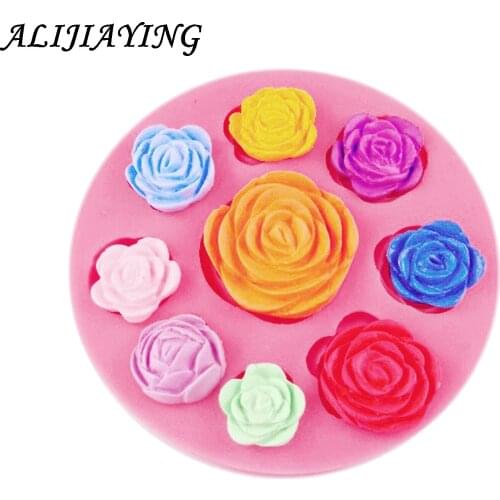 1Pcs Fondant silicone mold 3D Rose flower cooking wedding decoration baking Sugar Craft Molds DIY Cake D0758