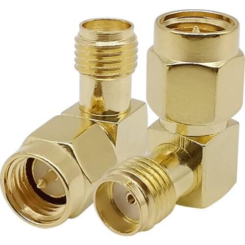 2Pcs SMA Male to SMA Female Right Angle 90 Degree Connector SMA Plug to Jack L Shape RF Coaxial Adapter for WIFI Antennas Router