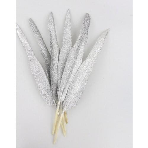20pcs Silver Gold Rooster Feathers Crafts 25-30CM Natural Goose Feather for Jewelry Making DIY Home Plumas Party Decoration