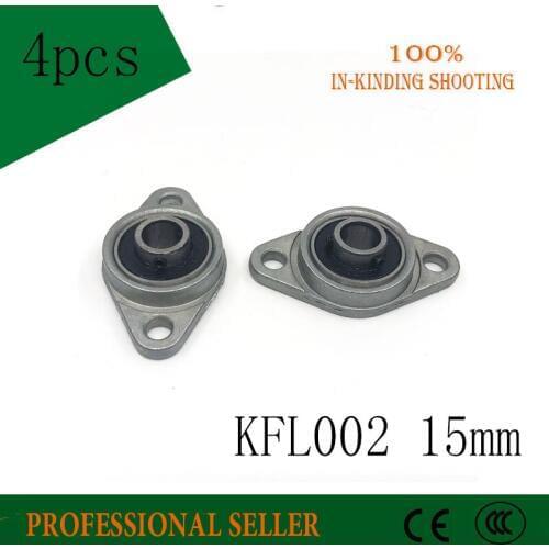 4pcs KFL002 15mm pillow block bearing zinc alloy insert linear bearing shaft support CNC part