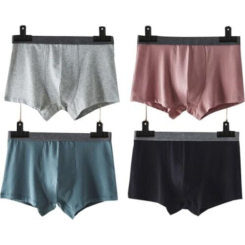 4Pcs Cotton Underwear Mens Boxers Sexy Men Boxer Soft Breathable Underwear Male Comfortable Panties Underpants Boxershorts Homme